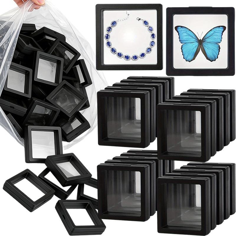 1/50 pièces 2026 Présentoir d'affichage 3D à cadre flottant Boîte d'affichage flottante transparente en PE Boîte de rangement pour bijoux Cadre de suspension Emballage