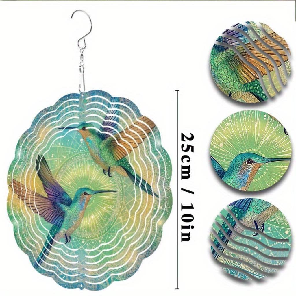 360 Degree Rotating Hummingbird Wind Spinner for Garden Balcony Yard Outdoor Decor No Batteries Needed All Season Gift