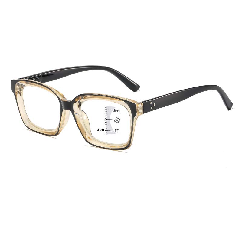 Unisex Retro Large Frame Reading Glasses Anti Blue Light HD Spring Leg Presbyopia Glasses Up To +4 0