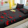 Simple 3-Piece Modern Heart-Shaped Pattern Matte Three Piece Fitted Sheet Set, Bedroom Printed Bed Cover Set, Bedding