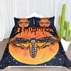 Boho Gothic Skull Bedding Set Death Moth Duvet Cover Set King Queen Full Twin Size Galaxy Sun And Moon Polyester Comforter Cover
