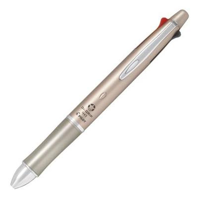 Pilot Multi-function Pen Doctor Grip 4+1 4-color Ballpoint 0.7mm + Sharp 0.5mm Champagne Gold Body Size 148x14.1mm Slide Lever Type 26.3g Supplies
