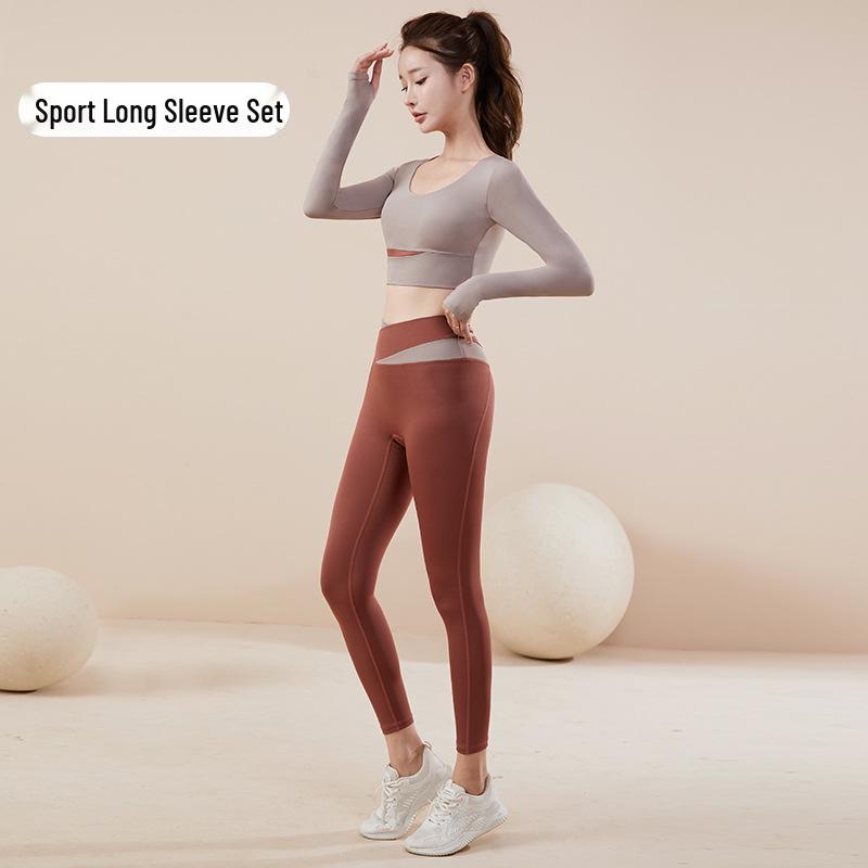 Colorblock Seamless Quick-Dry Yoga Set: Breathable Nude Feel Sportswear for Women