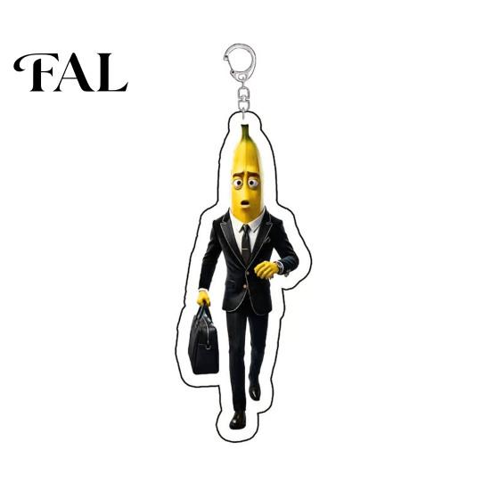 Cartoon Keyring Fruit Man Acrylic Keychain, Strawberry Cherry Pineapple Banana Eggplant Keychain Key Ring, Handbags Backpacks Decorative Car Banana