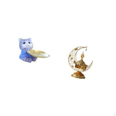 Modern Cat Resin Statue Tray And Arabic Burner Decorative Sculpture for Home Dining Table Living