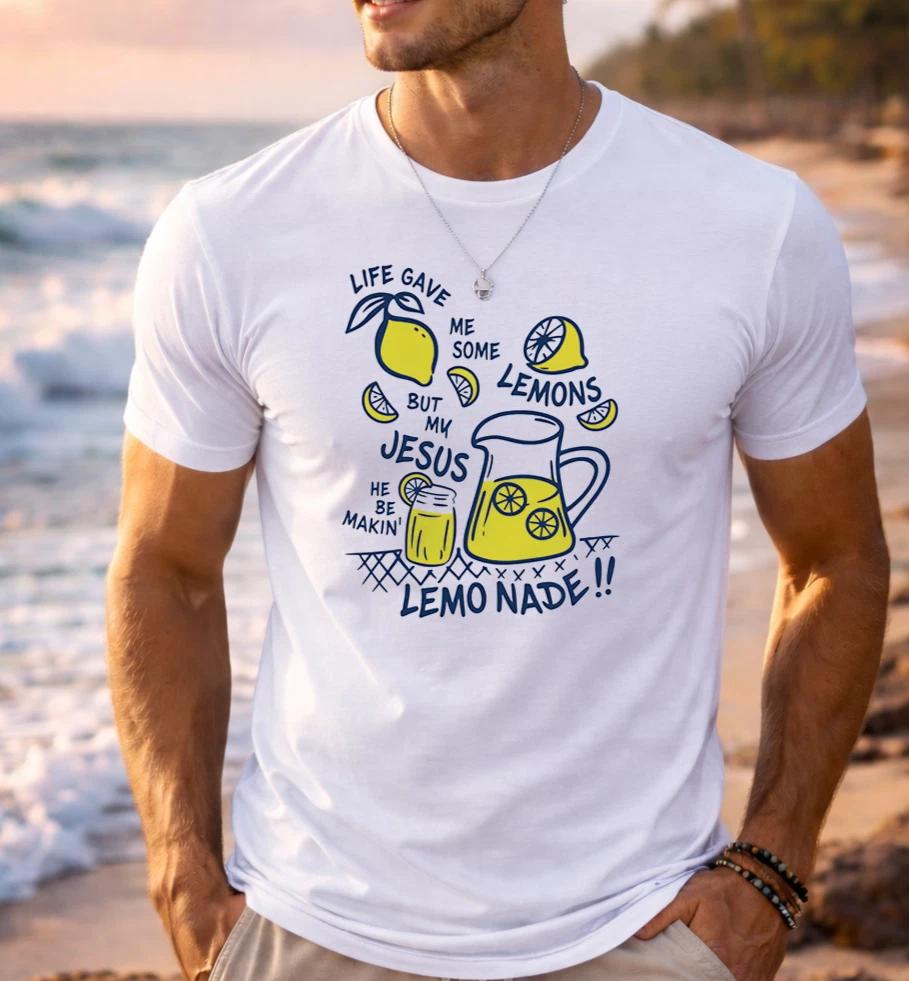 Life Gave Me Lemons Jesus Made Lemonade Funny Christian T-Shirt Faith Humor Tee XXXXL