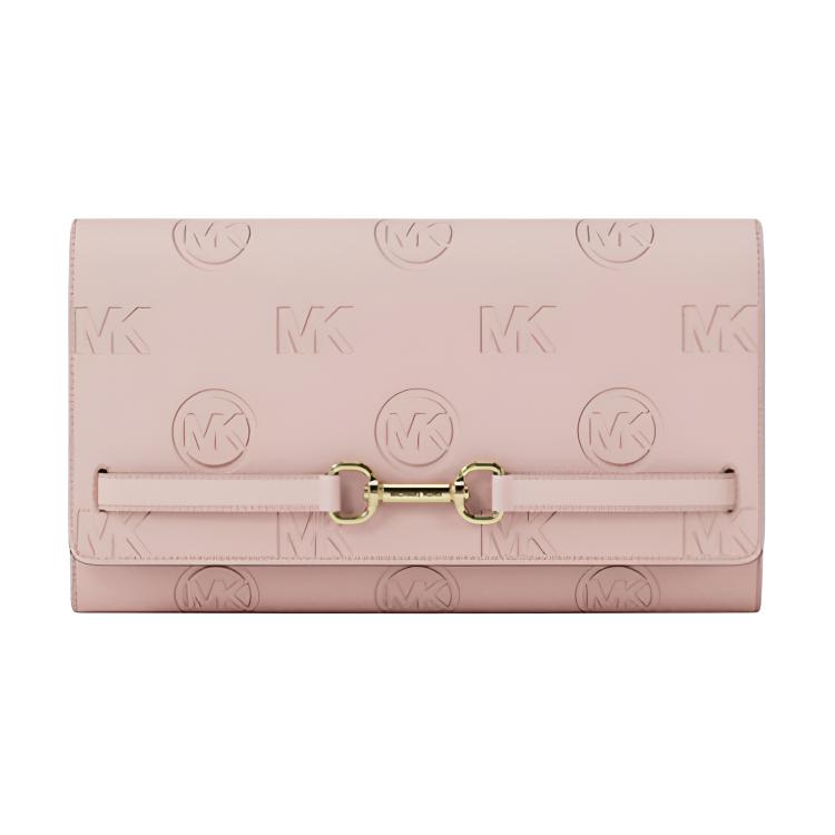 Michael Kors Carson Signature Logo Imprint Polyurethane Wallet Large Blush Pink Women wallet 35R6G2ZC7V-BLUSH Basic Set BagBox 20490₽