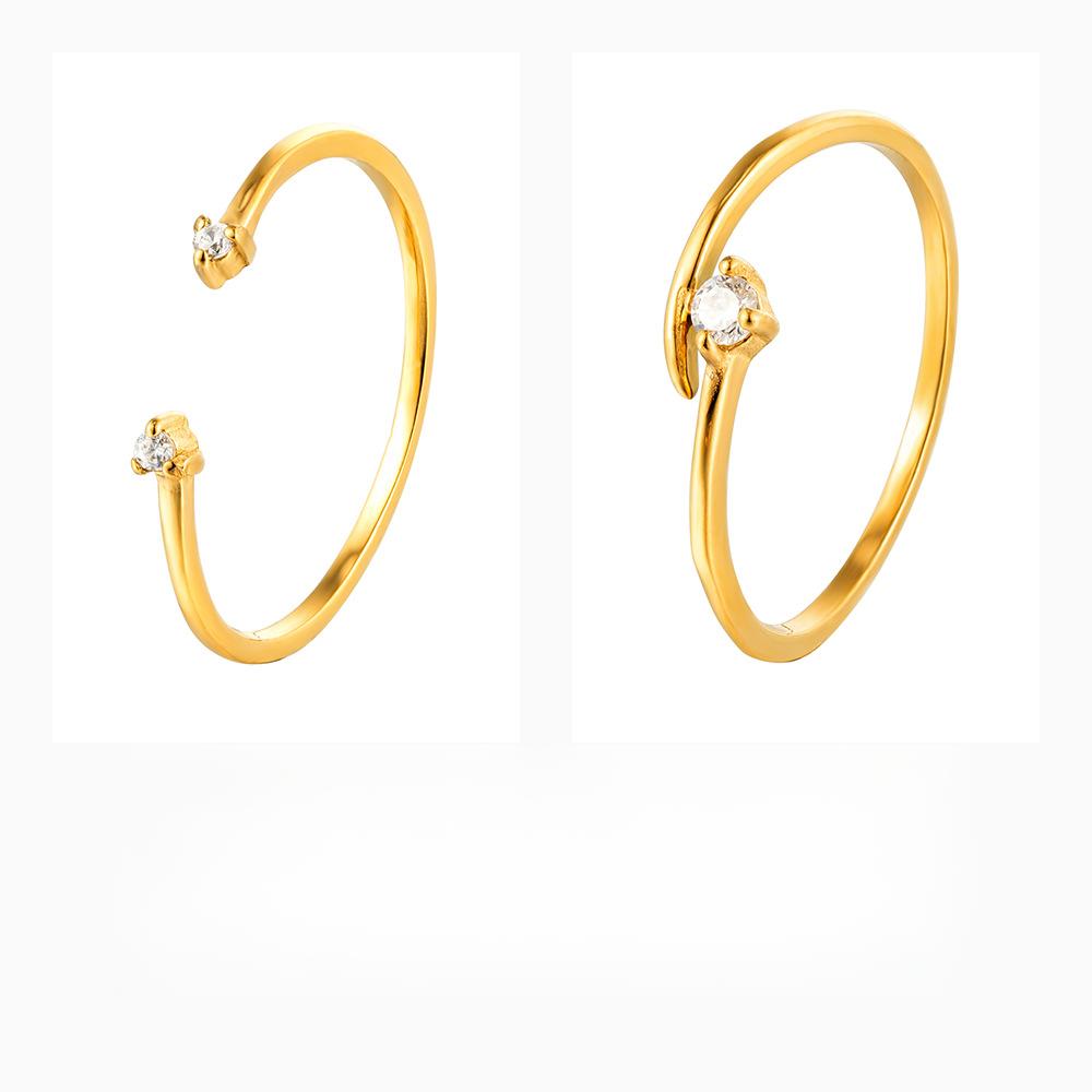 Simple Ins Wind Opening Zircon Ring Women's Niche High-end Titanium Steel Ring Does Not Fade Dopamine Jewelry