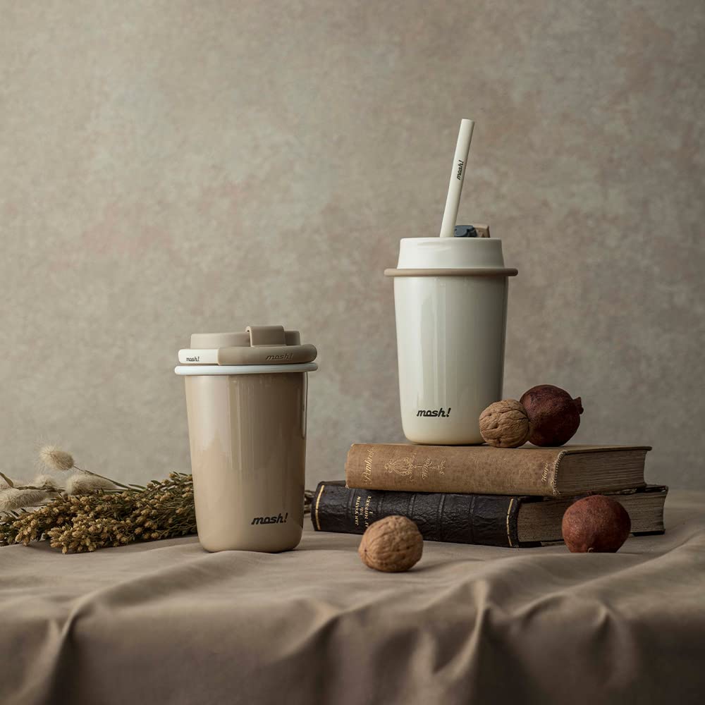 Latte Tumbler with Straw 350ml Mocha Doshisha mosh! Thermal/Cold