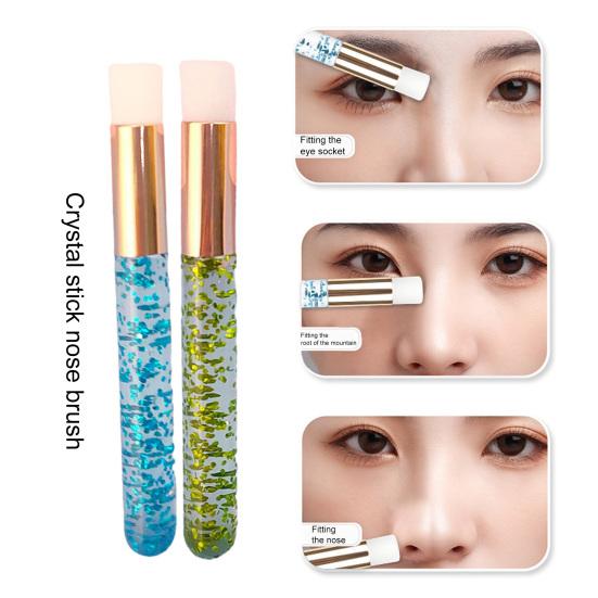 

10 шт. Щеточка для носа, не линяет, густая щетина, мягкие волосы, очищение пор, плоская головка, щетка для чистки ресниц, щетка для мытья носа, салон красоты светло-розовый