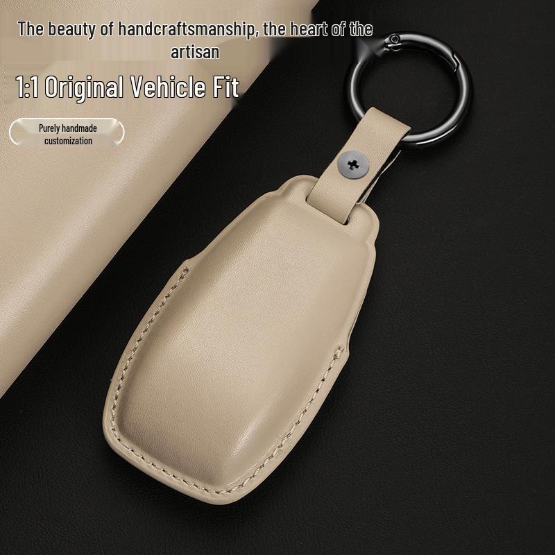 Genuine Leather Key Cover for Mercedes C260L, GLA, GLC300L, GLE, E300L, A200L, and GLB