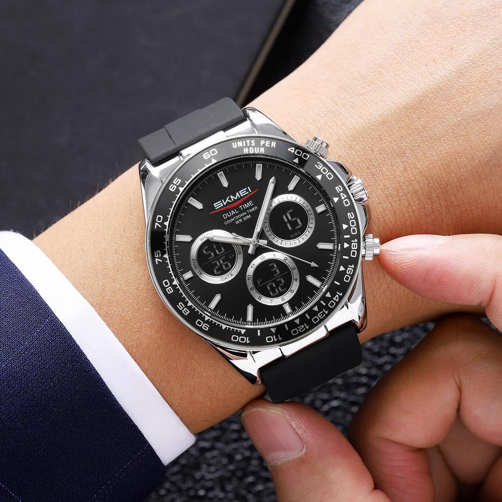 Men's business silicone tape watch multi-functional luminous waterproof electronic watch manufacturer