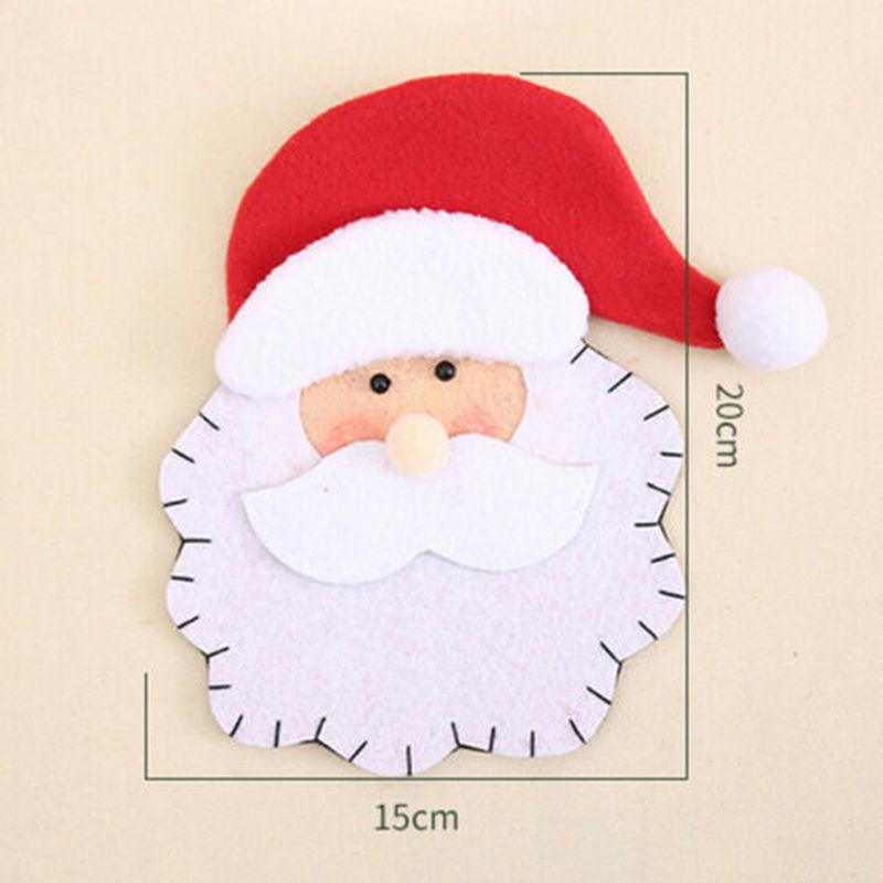 Santa Claus Fork Spoon Gift Bag Decoration Xmas Cutlery Decor
