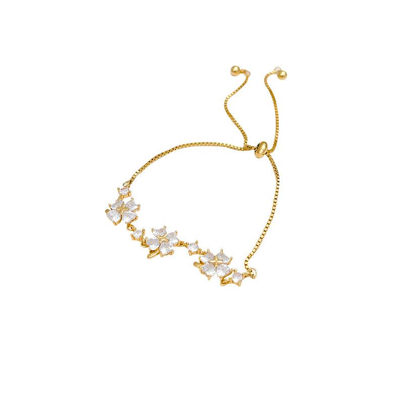 Micro-inlaid Zircon Love Bracelet Women's Light Luxury Niche Temperament Pull-out Bracelet Jewelry