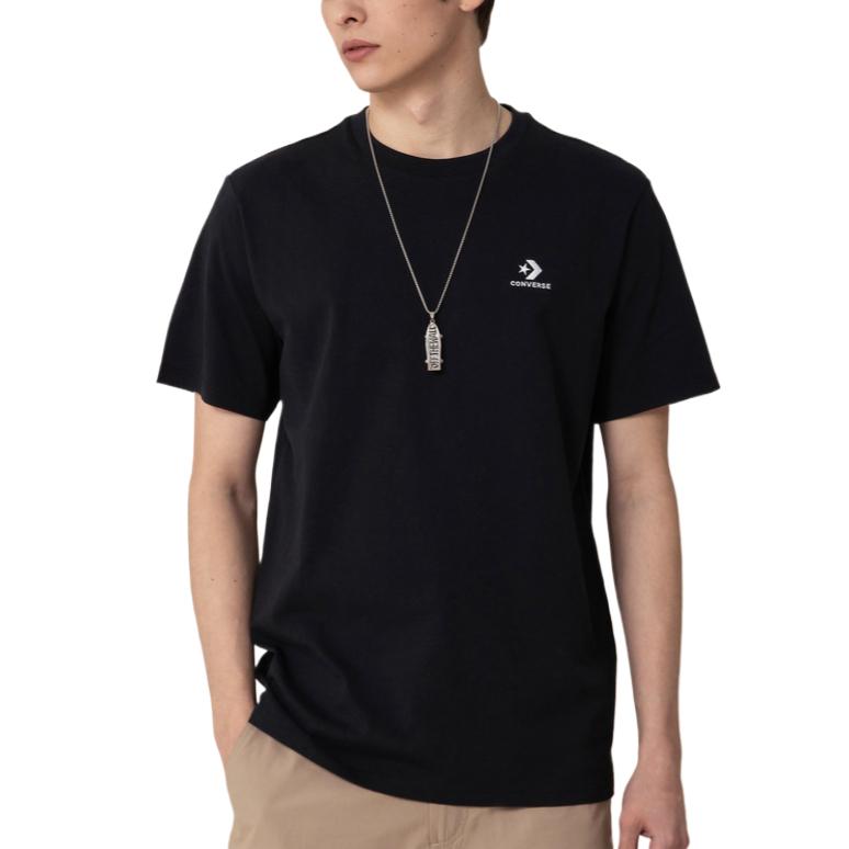 Converse T Shirts Men's Black Crew Neck Moderate Straight Fit MCH688-023