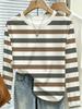 Retro round neck long-sleeved T-shirt, casual, simple and versatile commuting inner top