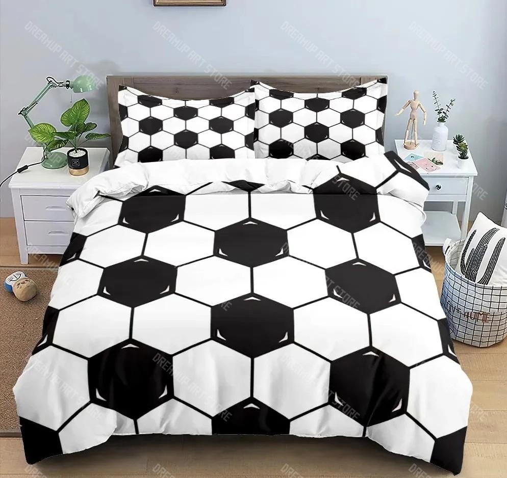 Comforter Bed Linen Room Decor for Boys Gift Twin Queen King Size Cool Football Soccer 3D Bedding Set Duvet Cover Pillowcases