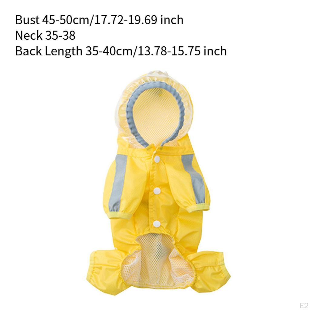 Dog Raincoat Rain Jacket Cartoon Dinosaur with Leash Hole Outdoor Pet Clothes Poncho