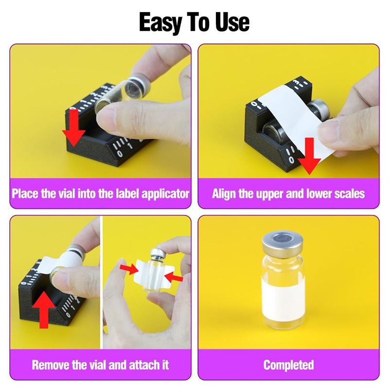 Reusable 3Ml/10Ml Vial Label Applicator Easy Alignment Precise Application Sticker Alignment Tool Time-Saving Labeling Tools