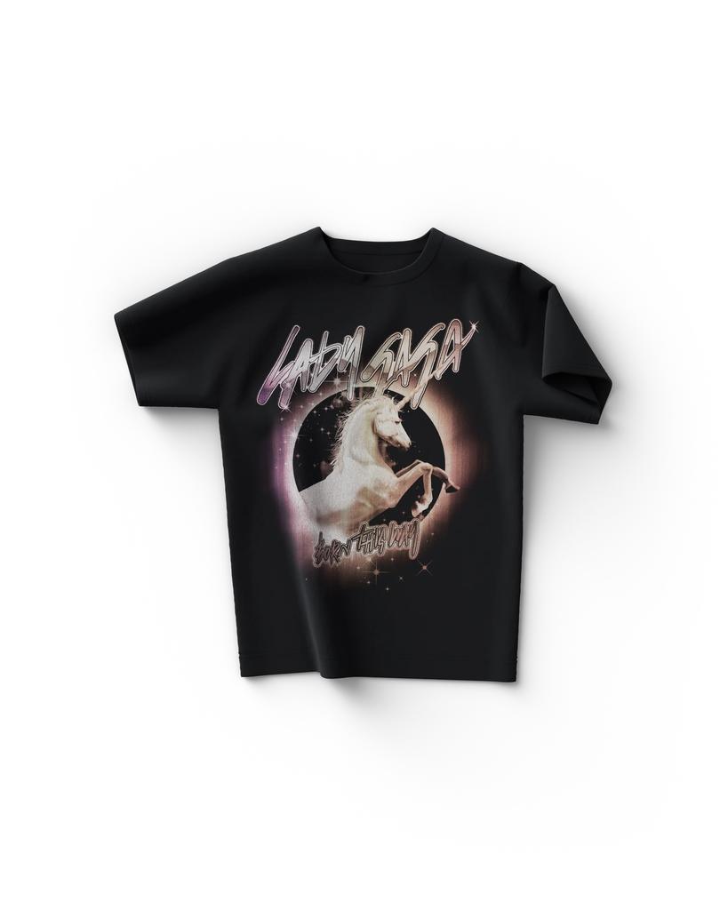 Lady Gaga Artpop Pop Art Collage Grafica T-shirt Estetica Vintage Bianca Unisex Oversize Maglietta per Fan di Musica