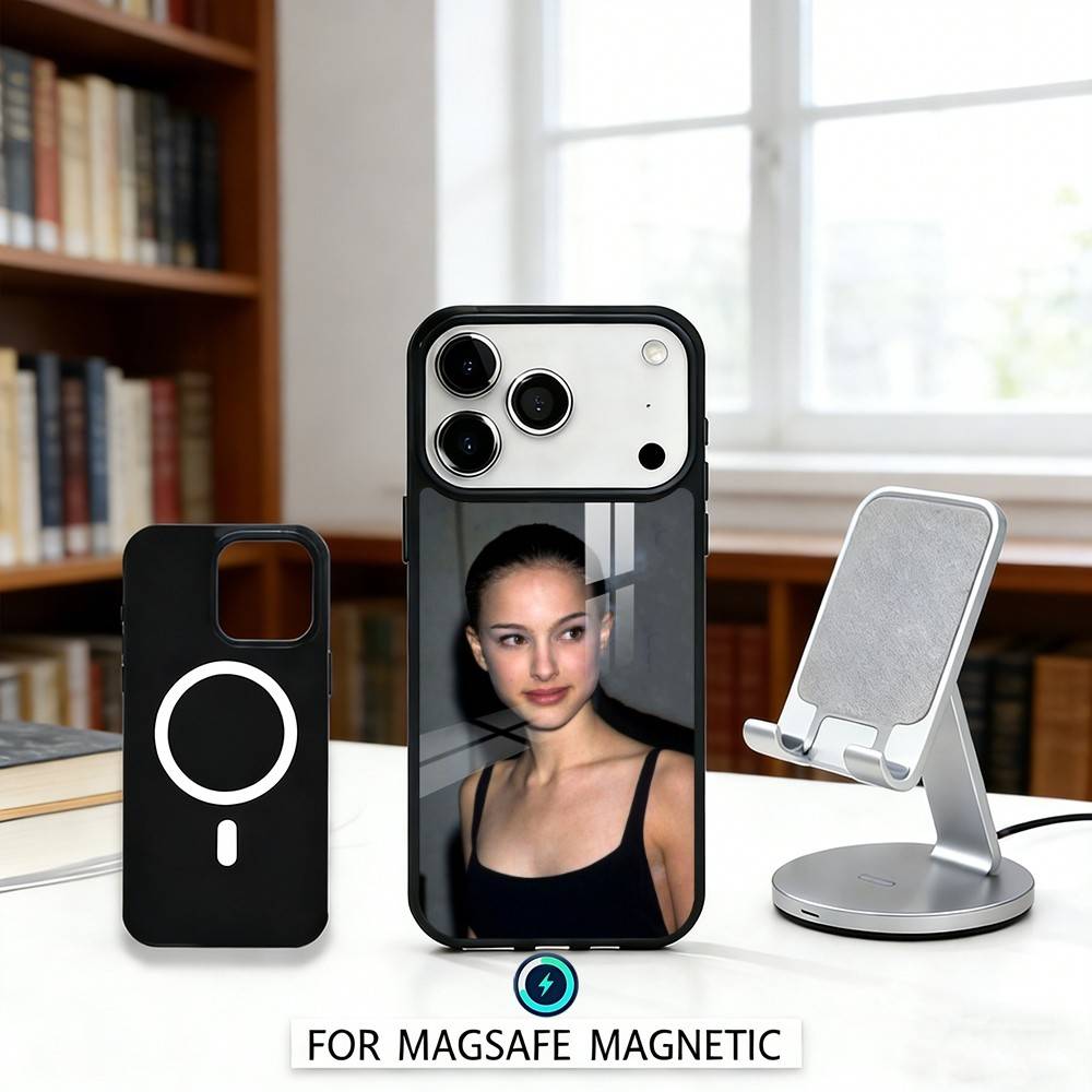 Elegant Natalie Portman Phone Case For iPhone17,16,15,14,13,12,Pro,Max,Magnetic For Magsafe Wireless Charging