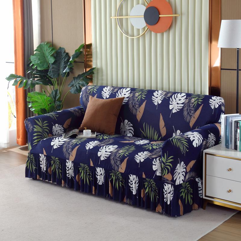 Skirt Sofa Cover Anti-Cat Scratch Swastika Elastic Cover Integrated All-Inclusive Sofa Cushion Cover Universal In All Seasons