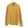 Check Pattern Long Sleeve Cotton Shirt L Yellow Men's Used