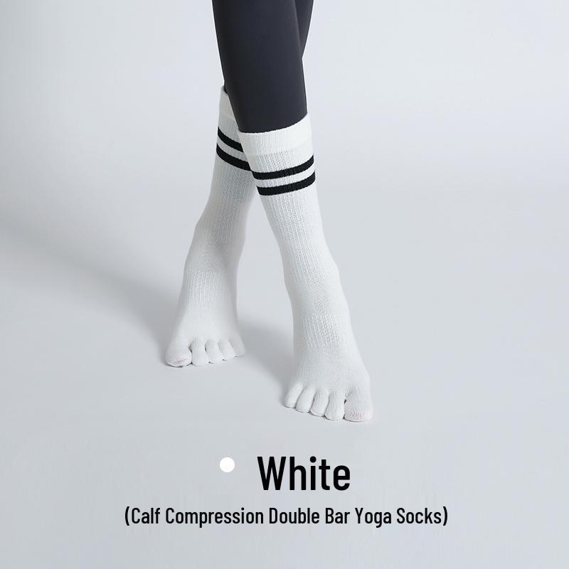 Women's Non-Slip Five-Toe Yoga Socks, Mid-Calf, Winter Fitness - New Arrival
