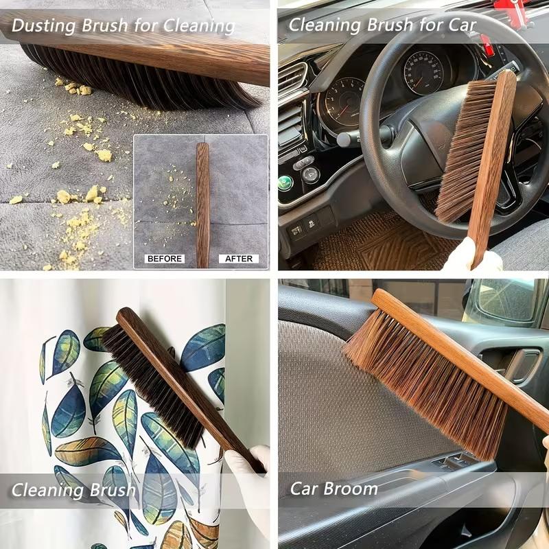 Long Handle Soft Bristle Chicken Wing Wood Bed Dust Cleaning Brush Household Bedroom Floor Cleaning Tool