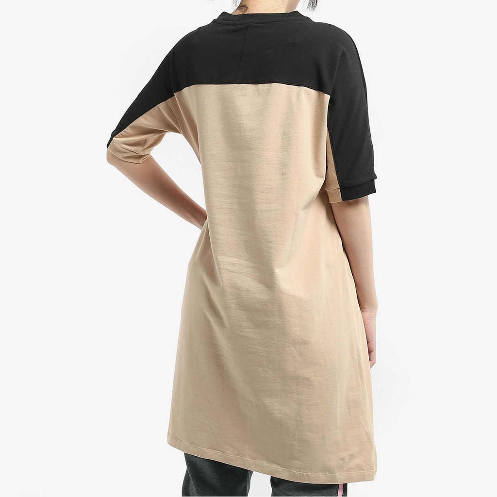 Adidas Originals Comfortable Breathable Round Neck Pullover Short Sleeve Dress Women Dresses Brown EC0774