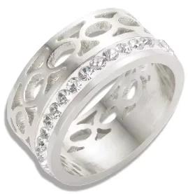 Glänzende Kristall High-End Anlaufgeschützte Mode Geometrische Offene Vergoldete Edelstahlringe für Damen Ehering Schmuck Geschenke
