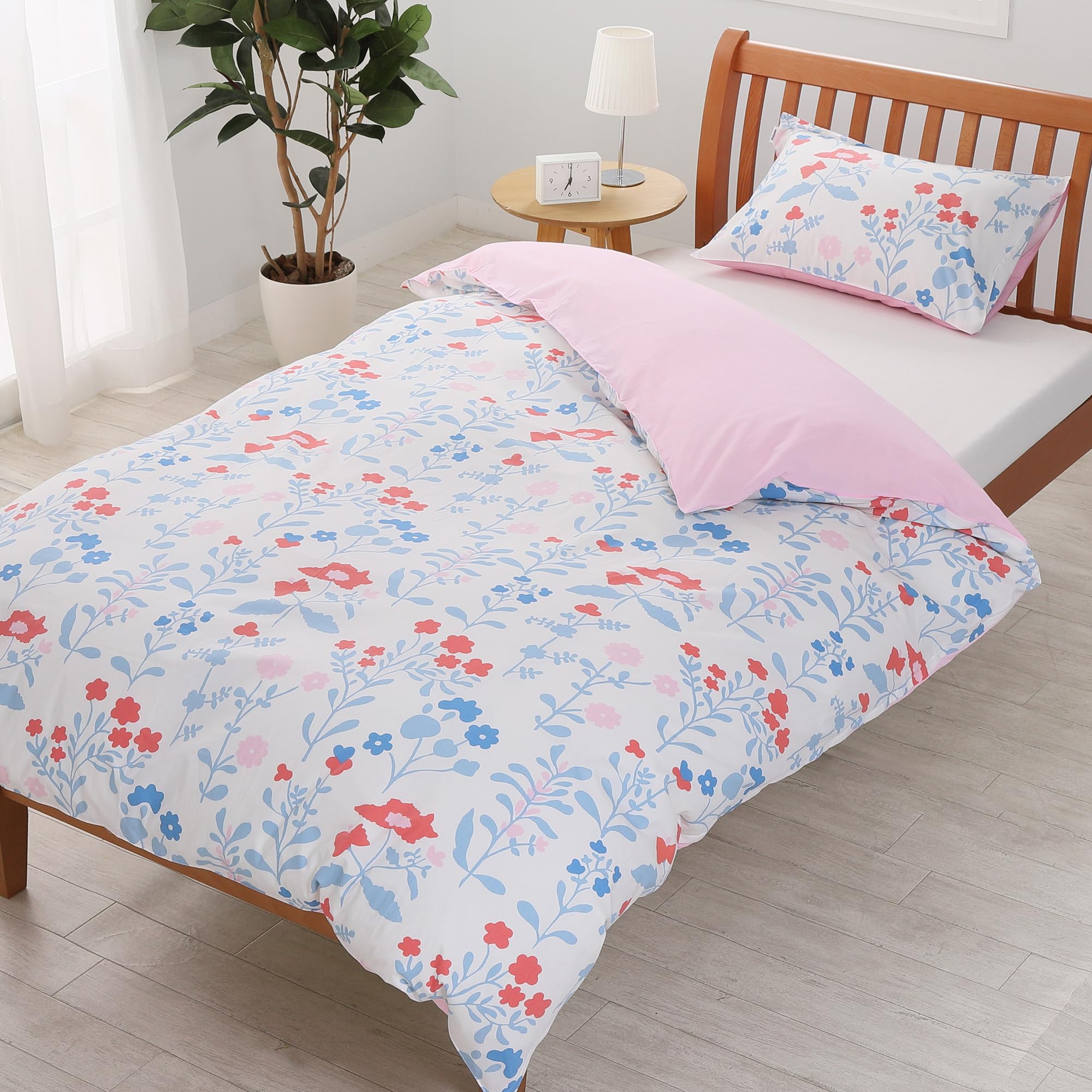 

Nishikawa Duvet Finlayson quick snap for easy on and PI04580669 [Nishikawa] cover, single, washable, 100% cotton, Ulla, off, reversible, pink, розовый