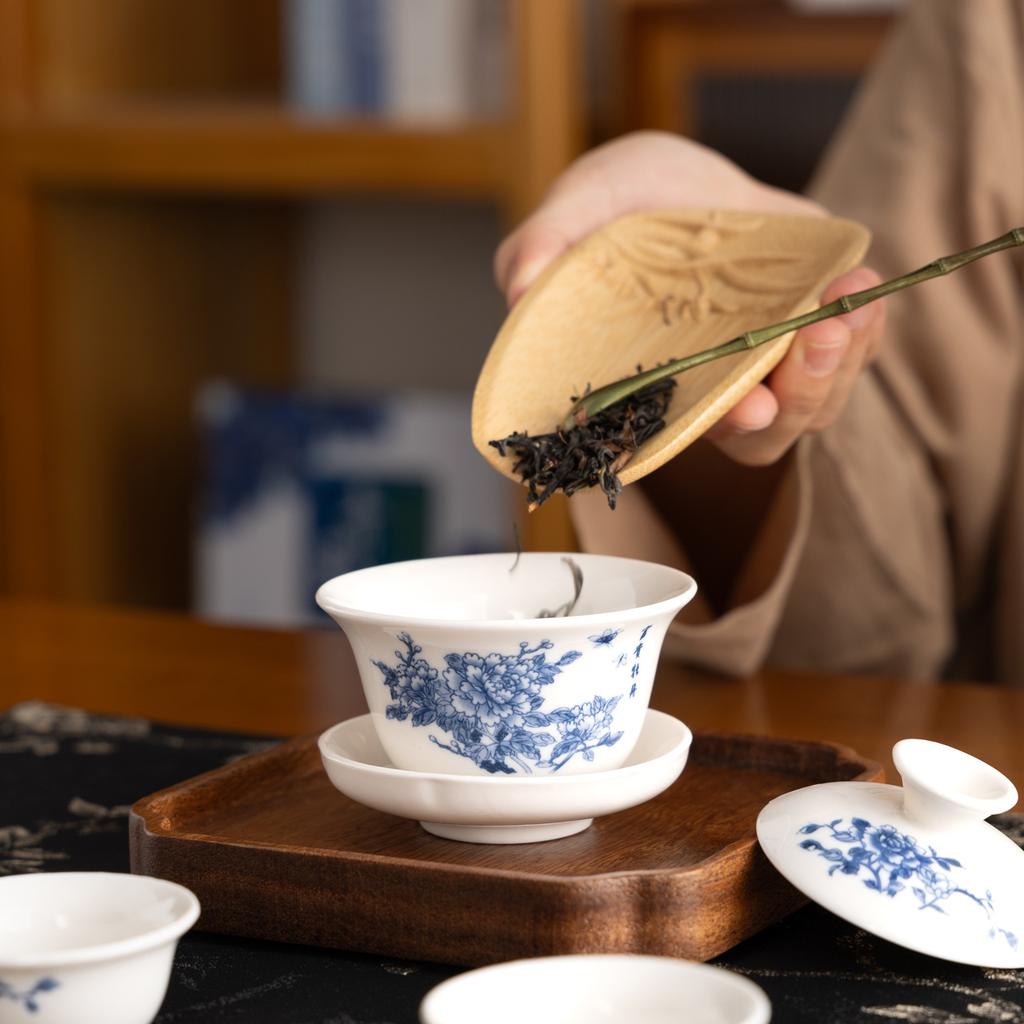 Dehua white porcelain Kung Fu tea set, a complete set of gift boxes, business gifts, cost-effective souvenirs