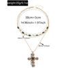 Diamond-encrusted cross necklace, retro niche light luxury, high-end stacking accessories, women's collarbone chain
