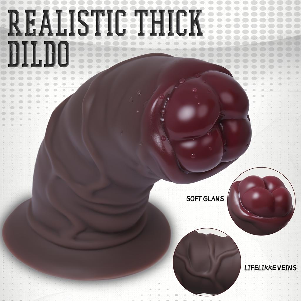 Realistic Large Thick Silicone Dildo, Powerful Muscle Texture Design, Soft Flexible Penis Toy with Special Head, Prostate Massager & G-Spot Adult Toy