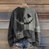 Long Sleeve Pullover Sweaters For Women O Neck Casual Cute Printing Knit Oversized Sweater
