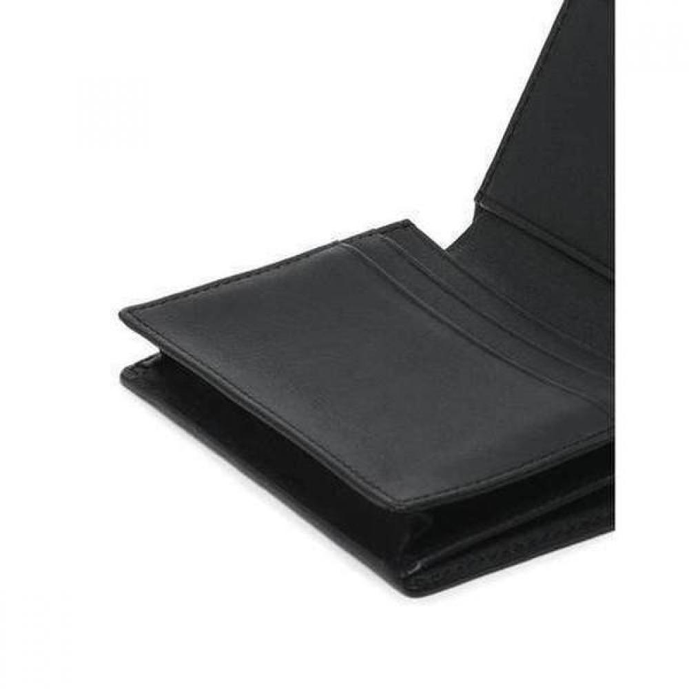 Daks Black Dd Plate Logo Matte Leather Business Card Wallet