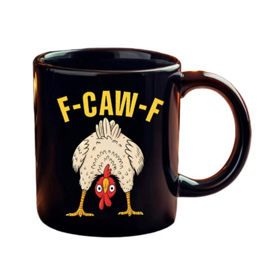 Personlig F-Caw-F Kyllingkrus 15oz Keramisk Kaffekopp Morsom Hane Gårdsdyr Humor Krus Gjenbrukbart Oppvaskmaskin Mikrobølgeovn Sikker Drikkeglass
