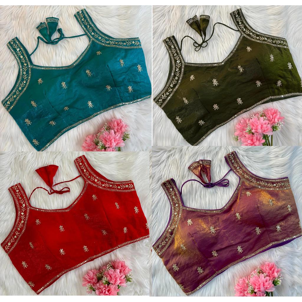 Choli Indiano Pakistano per Feste e Matrimoni Blusa Designer Ricamata da Donna