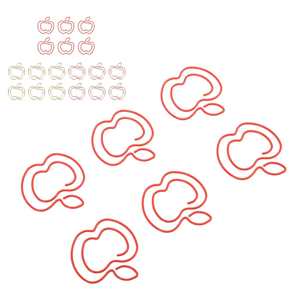 100pcs Fruit Paper Clips Cute Bookmark Pare Clips Portable Funny Small Paper Clips with Transparent 