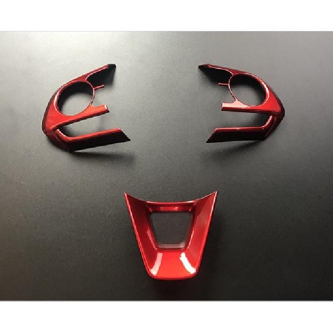 Red ABS Steering Wheel Decor Frame Trim For Toyota Corolla Cross -2025
