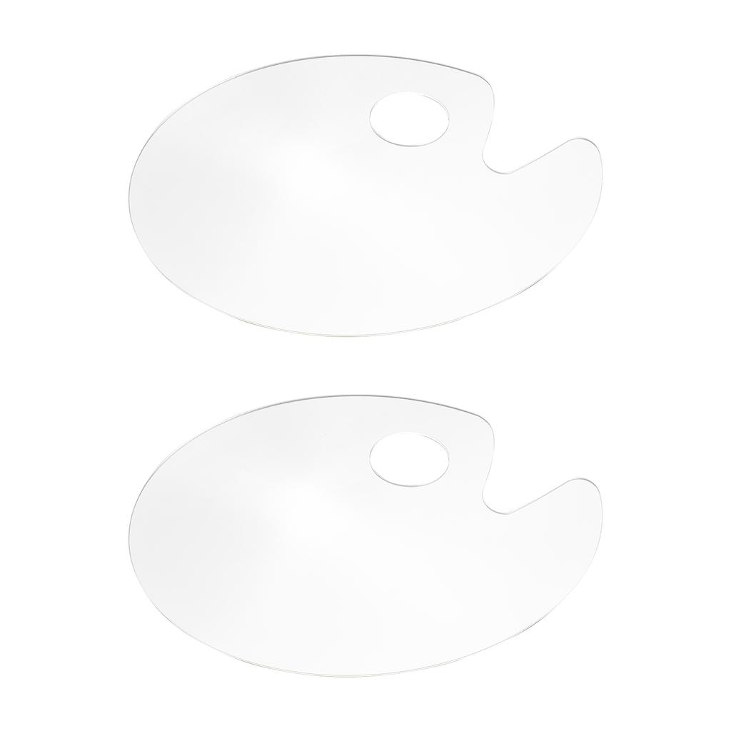 2PCS Acrylic Paint Palette Rectangle Shape Transparent Non-Stick Oil Paint Mixing Tray Comfortable