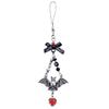 Mobile Phone Charm Gothic Cross Bat Rose Pendant Keychain Strap Lanyard for Bag