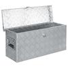 Vidaxl Aluminiowa Skrzynia, 76,5 X 26,5 X 33 Cm, Srebrna