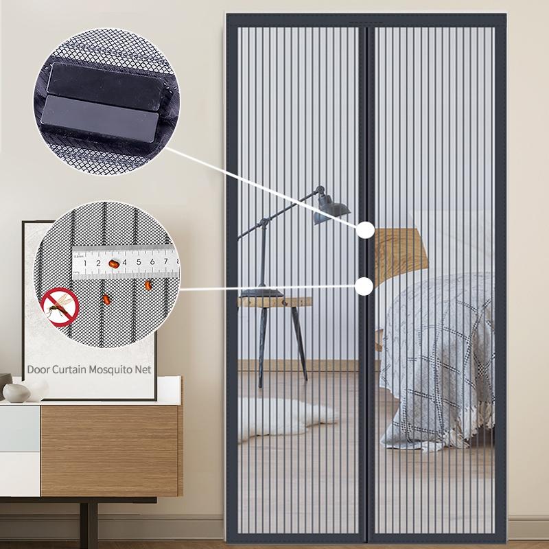 Magnetischer Türvorhang Sommer Anti-Mücken Raumvorhang Selbstklebend Weiches Türgitter Ohne Bohren Sonnenschutzstoff Mückenschutz