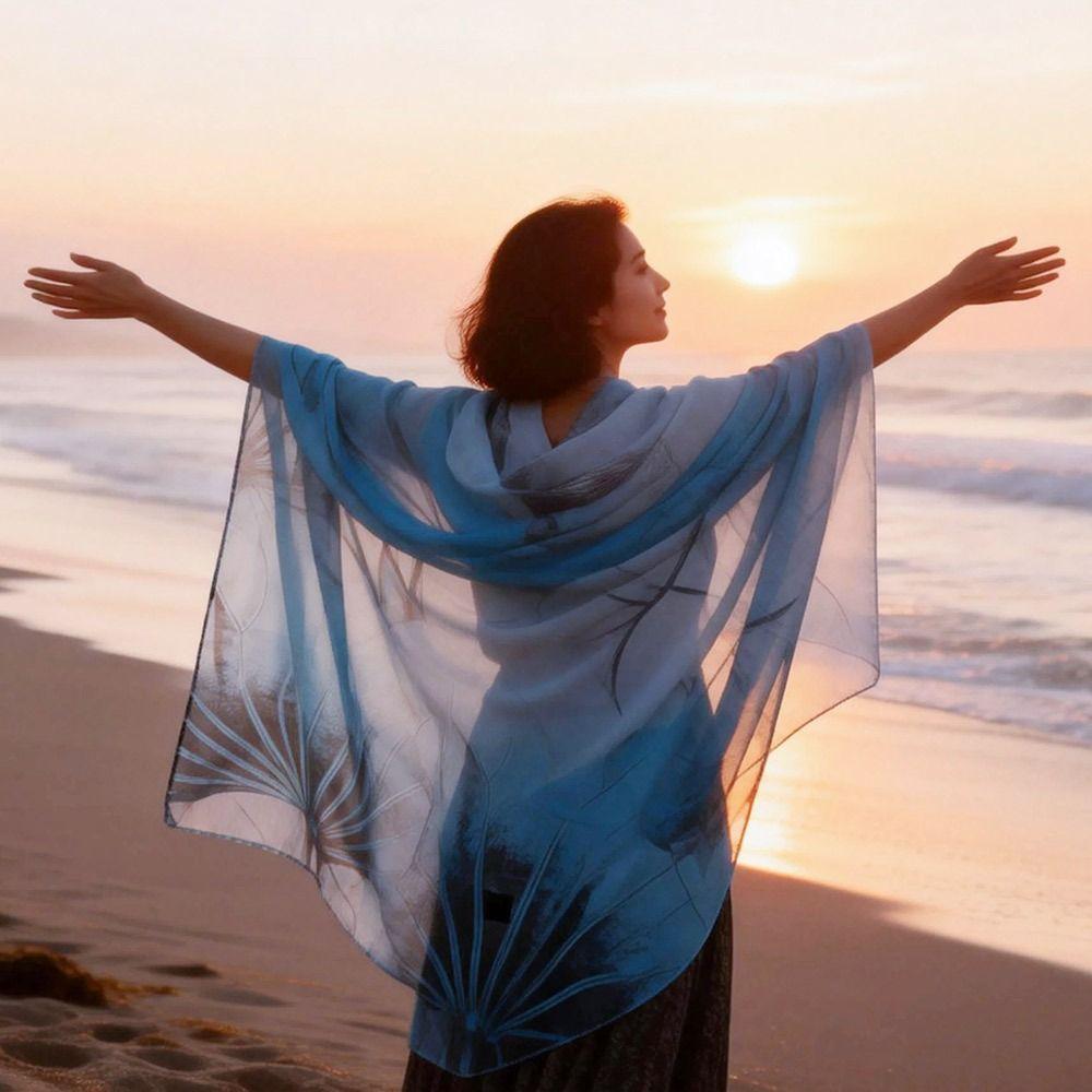 Sun-Resistant Silk Scarf Breathable Sunscreen Hijab Summer Bandana for Women