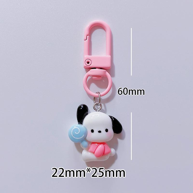 Kawaii Lovely Pochacco Keyring Cartoon Puppy Keychain For Cute Girl School Bag Pendant Backpack Hanging Ornaments Gifts