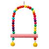 Colorful Frosting  Pet Parrot Swing toys Stand Rack Squirrel Bird Branch Perches Chew Bite Toys with bell Birds Cage Acce