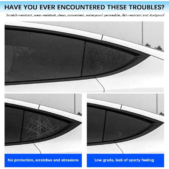 YHCDSEA For Model 3 Rear Side Window Shutter Cover Louver Sport Style Cool Exterior Decoration Fit For Tesla Model 3 2017-2025 Accessories (Glossy