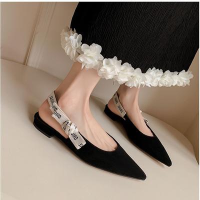 Baotou Empty Sandals Pointed Flat Bottom Fashion Women's Shoes 2025 Spring and Summer New Women's Sandals Women